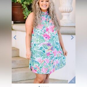 Uniquely Mine Dress, Aqua Pink NWT